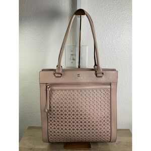 Kate Spade New York Perforated Leather Tote Bag Blush Pink‎ Large Shoulder Bag